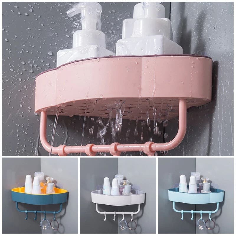 Bathroom Corner Shelf, Wall-Mounted Corner Shelf Storage Rack, kitchen Punch Free Organizer Bathroom Corner Shelf, Wall-Mounted Corner Shelf Storage Rack, kitchen Punch Free Organizer